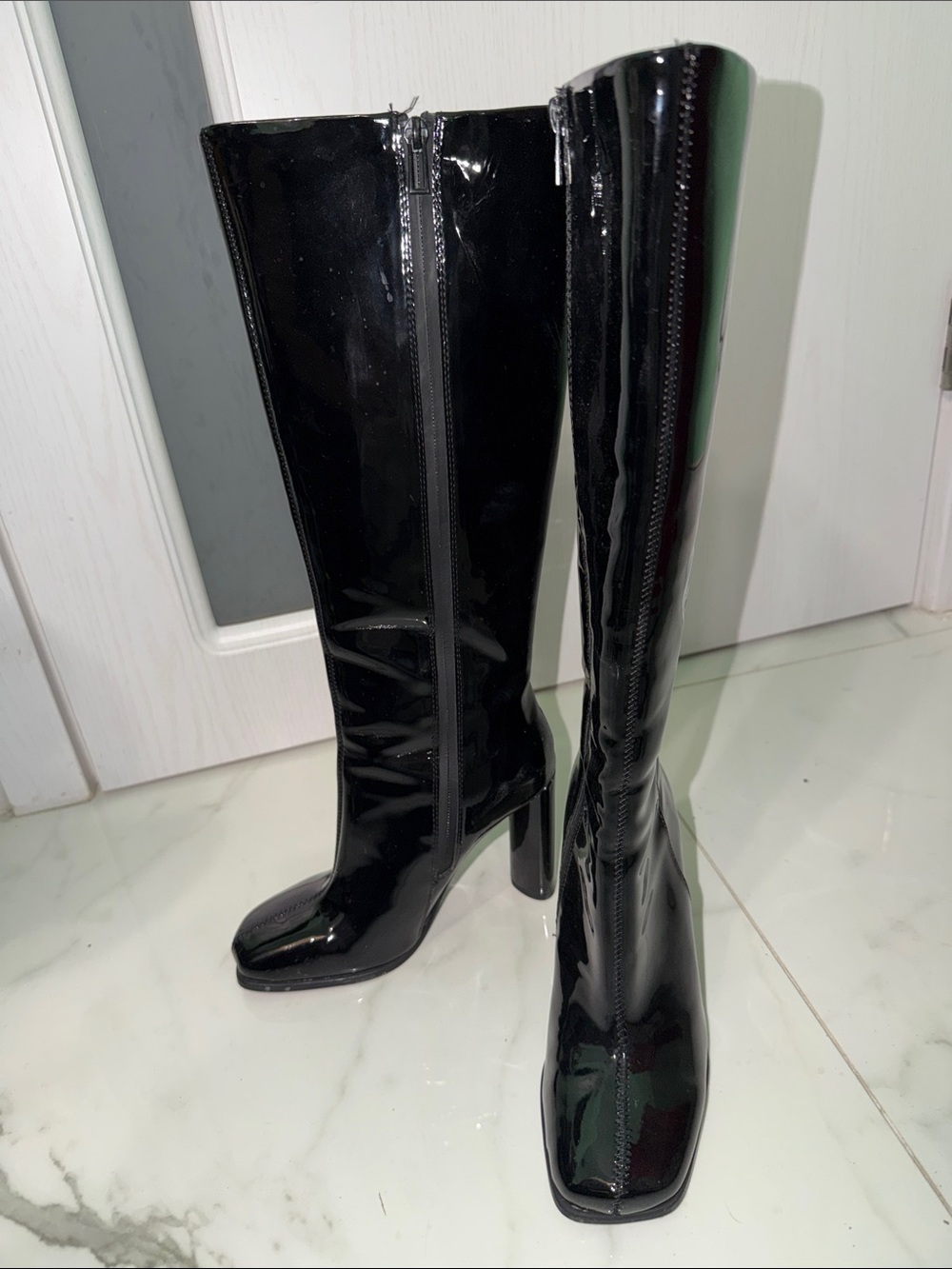 Zara Black Patent Knee-High Women’s Boots size EU 36